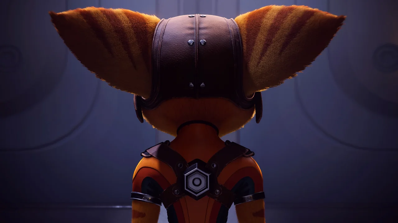 Ratchet & Clank Rift Apart: Ratchet in shadow